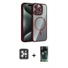 MARSİLYAN™- iPhone 15 Pro Max Kılıf Yadigar Asil Koleksiyonu - Siyah 360 Mat Full Body Arka Koruyucu + PVD Metal Kamera Lens - GI