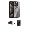 MARSİLYAN™- iPhone 15 Pro Max Kılıf Yadigar Asil Koleksiyonu - Siyah 3D Antistatik Hayalet Cam Ekran Koruyucu + Raze Metal Kamera Lens - GS