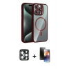 MARSİLYAN™- iPhone 15 Pro Max Kılıf Yadigar Asil Koleksiyonu - Siyah 3D Antistatik Mat Seramik Nano Ekran Koruyucu + PVD Metal Kamera Lens - LT