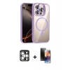 MARSİLYAN™- iPhone 15 Pro Max Kılıf Yadigar Asil Koleksiyonu - Siyah 3D Antistatik Mat Seramik Nano Ekran Koruyucu + PVD Metal Kamera Lens - GS
