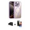MARSİLYAN™- iPhone 15 Pro Max Kılıf Yadigar Asil Koleksiyonu - Siyah 3D Antistatik Mat Seramik Nano Ekran Koruyucu + Siyah Raze Metal Kamera Lens