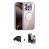 MARSİLYAN™- iPhone 15 Pro Max Kılıf Yadigar Asil Koleksiyonu - Siyah 3D Antistatik Mat Seramik Nano Ekran Koruyucu + Raze Metal Kamera Lens - LT