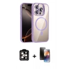 MARSİLYAN™- iPhone 15 Pro Max Kılıf Yadigar Asil Koleksiyonu - Siyah 3D Antistatik Mat Seramik Nano Ekran Koruyucu + PVD Metal Kamera Lens - TU