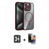MARSİLYAN™- iPhone 15 Pro Max Kılıf Yadigar Asil Koleksiyonu - Siyah 3D Antistatik Mat Seramik Nano Ekran Koruyucu + PVD Metal Kamera Lens - SH