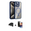 MARSİLYAN™- iPhone 15 Pro Max Kılıf Yadigar Asil Koleksiyonu - Siyah 3D Antistatik Mat Seramik Nano Ekran Koruyucu + Raze Metal Kamera Lens - GS