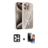 MARSİLYAN™- iPhone 15 Pro Max Kılıf Yadigar Asil Koleksiyonu - Siyah 3D Antistatik Mat Seramik Nano Ekran Koruyucu + PVD Metal Kamera Lens - LT