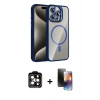 MARSİLYAN™- iPhone 15 Pro Max Kılıf Yadigar Asil Koleksiyonu - Siyah 3D Antistatik Mat Seramik Nano Ekran Koruyucu + PVD Metal Kamera Lens - TU