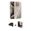 MARSİLYAN™- iPhone 15 Pro Max Kılıf Yadigar Asil Koleksiyonu - Siyah 3D Antistatik Mat Seramik Nano Ekran Koruyucu + Raze Metal Kamera Lens - GS