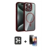 MARSİLYAN™- iPhone 15 Pro Max Kılıf Yadigar Asil Koleksiyonu - Siyah 3D Antistatik Mat Seramik Nano Ekran Koruyucu + PVD Metal Kamera Lens - GI