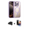 MARSİLYAN™- iPhone 15 Pro Max Kılıf Yadigar Asil Koleksiyonu - Siyah 3D Antistatik Mat Seramik Nano Ekran Koruyucu + Raze Metal Kamera Lens - TMGI