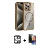 MARSİLYAN™- iPhone 15 Pro Max Kılıf Yadigar Asil Koleksiyonu - Siyah 3D Antistatik Mat Seramik Nano Ekran Koruyucu + PVD Metal Kamera Lens - GS