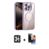 MARSİLYAN™- iPhone 15 Pro Max Kılıf Yadigar Asil Koleksiyonu - Siyah 3D Antistatik Mat Seramik Nano Ekran Koruyucu + PVD Metal Kamera Lens - GI
