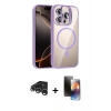 MARSİLYAN™- iPhone 15 Pro Max Kılıf Yadigar Asil Koleksiyonu - Siyah 3D Antistatik Mat Seramik Nano Ekran Koruyucu + Raze Metal Kamera Lens - GS