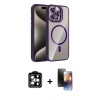 MARSİLYAN™- iPhone 15 Pro Max Kılıf Yadigar Asil Koleksiyonu - Siyah 3D Antistatik Mat Seramik Nano Ekran Koruyucu + PVD Metal Kamera Lens - TU