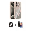 MARSİLYAN™- iPhone 15 Pro Max Kılıf Yadigar Asil Koleksiyonu - Siyah 3D Antistatik Mat Seramik Nano Ekran Koruyucu + PVD Metal Kamera Lens - TU