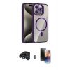 MARSİLYAN™- iPhone 15 Pro Max Kılıf Yadigar Asil Koleksiyonu - Siyah 3D Antistatik Mat Seramik Nano Ekran Koruyucu + Raze Metal Kamera Lens - LT