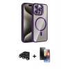 MARSİLYAN™- iPhone 15 Pro Max Kılıf Yadigar Asil Koleksiyonu - Siyah 3D Antistatik Mat Seramik Nano Ekran Koruyucu + Raze Metal Kamera Lens - TMGI