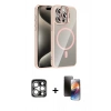 MARSİLYAN™- iPhone 15 Pro Max Kılıf Yadigar Asil Koleksiyonu - Siyah 3D Antistatik Mat Seramik Nano Ekran Koruyucu + PVD Metal Kamera Lens - GS