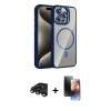 MARSİLYAN™- iPhone 15 Pro Max Kılıf Yadigar Asil Koleksiyonu - Siyah 3D Antistatik Mat Seramik Nano Ekran Koruyucu + Raze Metal Kamera Lens - TMGI