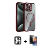 MARSİLYAN™- iPhone 15 Pro Max Kılıf Yadigar Asil Koleksiyonu - Siyah 3D Antistatik Mat Seramik Nano Ekran Koruyucu + PVD Metal Kamera Lens - GS