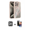 MARSİLYAN™- iPhone 15 Pro Max Kılıf Yadigar Asil Koleksiyonu - Siyah 3D Antistatik Mat Seramik Nano Ekran Koruyucu + PVD Metal Kamera Lens - SH