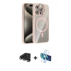 MARSİLYAN™- iPhone 15 Pro Max Kılıf Yadigar Asil Koleksiyonu - Siyah 3D Antistatik Seramik Nano Ekran Koruyucu + Raze Metal Kamera Lens - TMGI