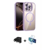 MARSİLYAN™- iPhone 15 Pro Max Kılıf Yadigar Asil Koleksiyonu - Siyah 3D Antistatik Seramik Nano Ekran Koruyucu + Raze Metal Kamera Lens - SH
