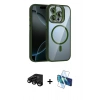 MARSİLYAN™- iPhone 15 Pro Max Kılıf Yadigar Asil Koleksiyonu - Siyah 3D Antistatik Seramik Nano Ekran Koruyucu + Raze Metal Kamera Lens - SH