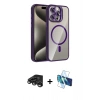 MARSİLYAN™- iPhone 15 Pro Max Kılıf Yadigar Asil Koleksiyonu - Siyah 3D Antistatik Seramik Nano Ekran Koruyucu + Raze Metal Kamera Lens - TMGI