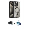 MARSİLYAN™- iPhone 15 Pro Max Kılıf Yadigar Asil Koleksiyonu - Siyah 3D Antistatik Seramik Nano Ekran Koruyucu + Raze Metal Kamera Lens - LT