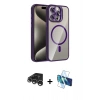 MARSİLYAN™- iPhone 15 Pro Max Kılıf Yadigar Asil Koleksiyonu - Siyah 3D Antistatik Seramik Nano Ekran Koruyucu + Raze Metal Kamera Lens - GS