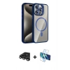 MARSİLYAN™- iPhone 15 Pro Max Kılıf Yadigar Asil Koleksiyonu - Siyah 3D Antistatik Seramik Nano Ekran Koruyucu + Raze Metal Kamera Lens - TMGI
