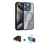 MARSİLYAN™- iPhone 15 Pro Max Kılıf Yadigar Asil Koleksiyonu - Siyah 3D Antistatik Seramik Nano Ekran Koruyucu + Raze Metal Kamera Lens - GS