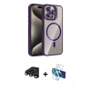 MARSİLYAN™- iPhone 15 Pro Max Kılıf Yadigar Asil Koleksiyonu - Siyah 3D Antistatik Seramik Nano Ekran Koruyucu + Raze Metal Kamera Lens - LT
