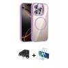 MARSİLYAN™- iPhone 15 Pro Max Kılıf Yadigar Asil Koleksiyonu - Siyah 3D Antistatik Seramik Nano Ekran Koruyucu + Raze Metal Kamera Lens - GS