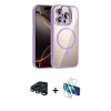 MARSİLYAN™- iPhone 15 Pro Max Kılıf Yadigar Asil Koleksiyonu - Siyah 3D Antistatik Seramik Nano Ekran Koruyucu + Raze Metal Kamera Lens - LT