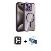 MARSİLYAN™- iPhone 15 Pro Max Kılıf Yadigar Asil Koleksiyonu - Siyah 3D Antistatik Seramik Nano Ekran Koruyucu + PVD Metal Kamera Lens - SH