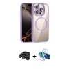 MARSİLYAN™- iPhone 15 Pro Max Kılıf Yadigar Asil Koleksiyonu - Siyah 3D Antistatik Seramik Nano Ekran Koruyucu + Raze Metal Kamera Lens - TMGI