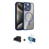 MARSİLYAN™- iPhone 15 Pro Max Kılıf Yadigar Asil Koleksiyonu - Siyah 3D Antistatik Seramik Nano Ekran Koruyucu + Raze Metal Kamera Lens - SH