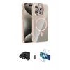MARSİLYAN™- iPhone 15 Pro Max Kılıf Yadigar Asil Koleksiyonu - Siyah 3D Antistatik Seramik Nano Ekran Koruyucu + Raze Metal Kamera Lens - SH