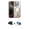 MARSİLYAN™- iPhone 15 Pro Max Kılıf Yadigar Asil Koleksiyonu - Siyah 3D Antistatik Seramik Nano Ekran Koruyucu + Raze Metal Kamera Lens - SH