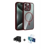 MARSİLYAN™- iPhone 15 Pro Max Kılıf Yadigar Asil Koleksiyonu - Siyah 3D Antistatik Seramik Nano Ekran Koruyucu + Raze Metal Kamera Lens - SH