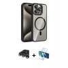MARSİLYAN™- iPhone 15 Pro Max Kılıf Yadigar Asil Koleksiyonu - Siyah 3D Antistatik Seramik Nano Ekran Koruyucu + Raze Metal Kamera Lens - GS
