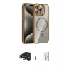 MARSİLYAN™- iPhone 15 Pro Max Kılıf Yadigar Asil Koleksiyonu - Siyah Bilvis 0.18mm Plus Cam Ekran Koruyucu + Raze Metal Kamera Lens - GS