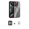 MARSİLYAN™- iPhone 15 Pro Max Kılıf Yadigar Asil Koleksiyonu - Siyah Bilvis 0.18mm Plus Cam Ekran Koruyucu + Siyah PVD Metal Kamera Lens