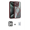 MARSİLYAN™- iPhone 15 Pro Max Kılıf Yadigar Asil Koleksiyonu - Siyah Bilvis 0.18mm Plus Cam Ekran Koruyucu + PVD Metal Kamera Lens - GS