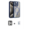MARSİLYAN™- iPhone 15 Pro Max Kılıf Yadigar Asil Koleksiyonu - Siyah Bilvis 0.18mm Plus Cam Ekran Koruyucu + PVD Metal Kamera Lens - GS