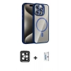 MARSİLYAN™- iPhone 15 Pro Max Kılıf Yadigar Asil Koleksiyonu - Siyah Bilvis 0.18mm Plus Cam Ekran Koruyucu + Siyah PVD Metal Kamera Lens