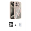 MARSİLYAN™- iPhone 15 Pro Max Kılıf Yadigar Asil Koleksiyonu - Siyah Bilvis 0.18mm Plus Cam Ekran Koruyucu + PVD Metal Kamera Lens - GS