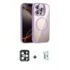 MARSİLYAN™- iPhone 15 Pro Max Kılıf Yadigar Asil Koleksiyonu - Siyah Bilvis 0.18mm Plus Cam Ekran Koruyucu + PVD Metal Kamera Lens - LT